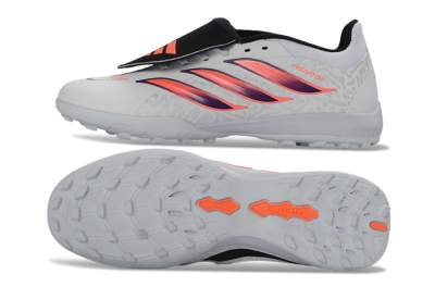 Adidas Predator 26 Elite Fold-Over Tongue TF Artificial Turf Soccer Shoes - White/Electric Pink/Deep Purple