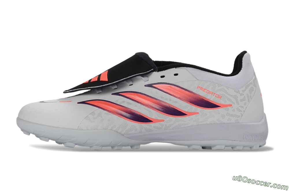 Adidas Predator 26 Elite Fold-Over Tongue TF Artificial Turf Soccer Shoes - White/Electric Pink/Deep Purple 2