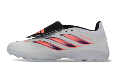 Adidas Predator 26 Elite Fold-Over Tongue TF Artificial Turf Soccer Shoes - White/Electric Pink/Deep Purple