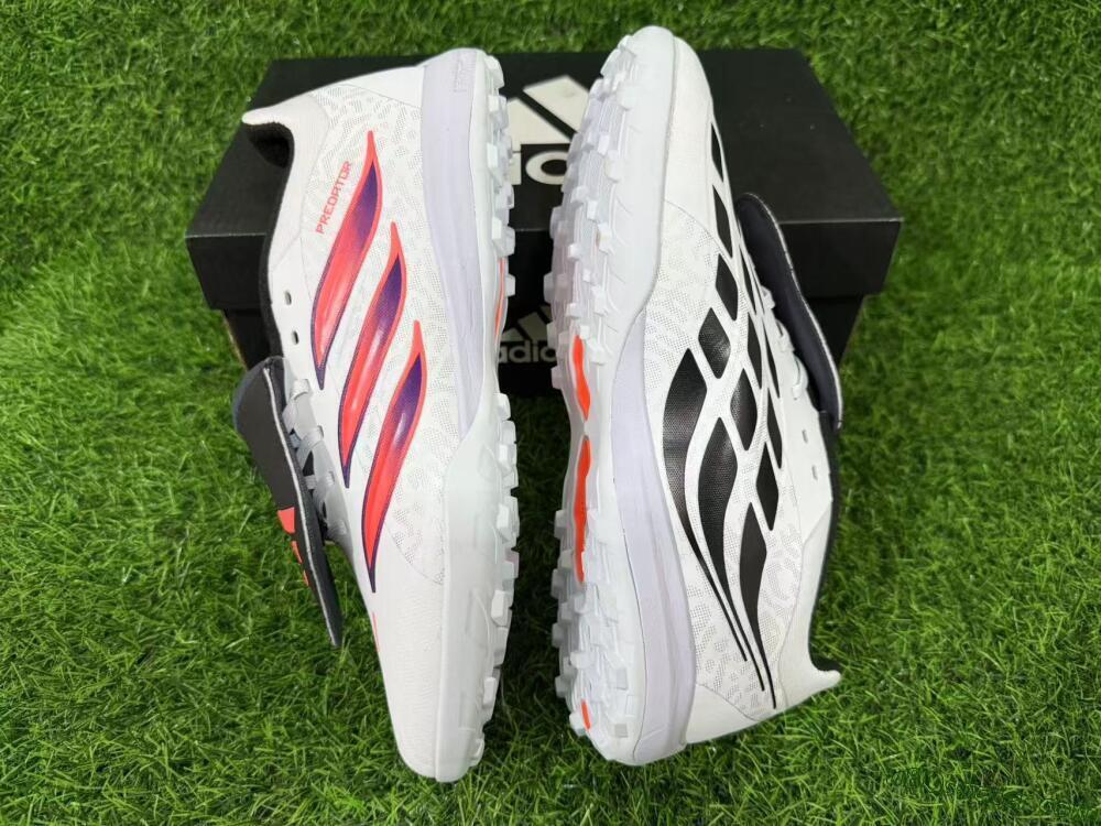 Adidas Predator 26 Elite Fold-Over Tongue TF Artificial Turf Soccer Shoes - White/Electric Pink/Deep Purple