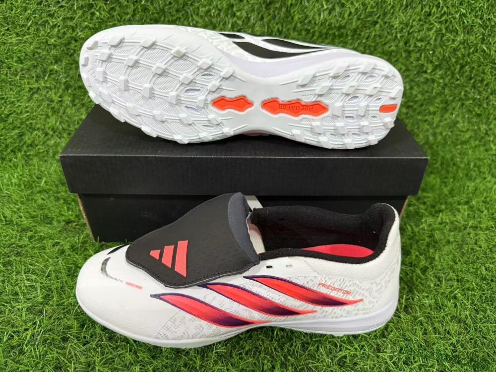 Adidas Predator 26 Elite Fold-Over Tongue TF Artificial Turf Soccer Shoes - White/Electric Pink/Deep Purple