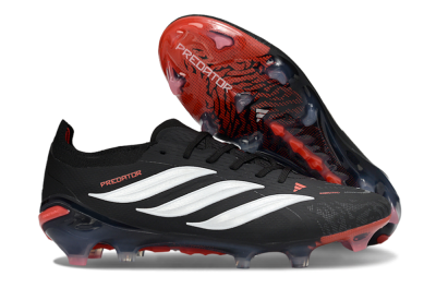Adidas Predator 26 Elite FG Firm Ground Soccer Cleats - Black/Fiery Red/Sleek White