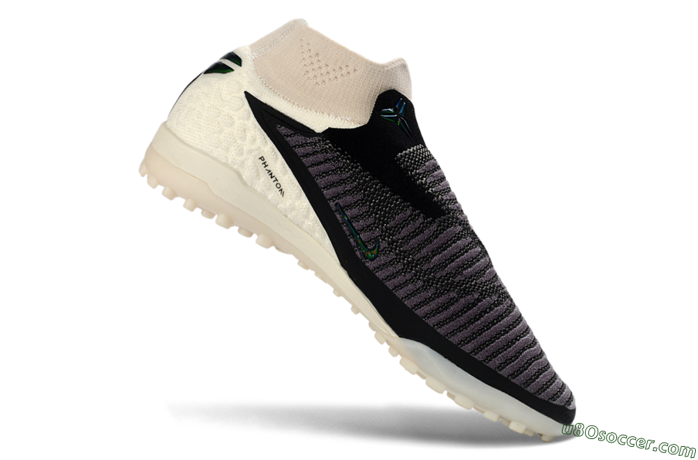 Nike Phantom 6 Elite High TF Artificial Turf Soccer Shoes - Black/Charcoal Grey/White 4