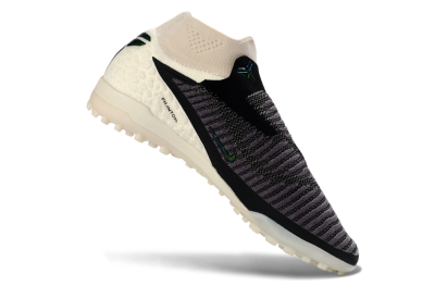 Nike Phantom 6 Elite High TF Artificial Turf Soccer Shoes - Black/Charcoal Grey/White