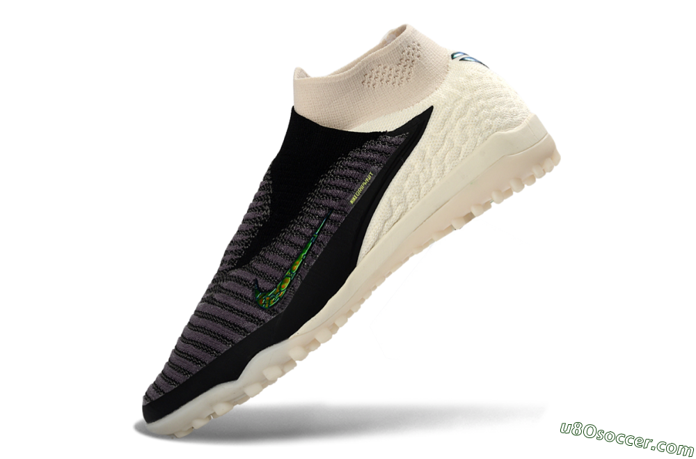 Nike Phantom 6 Elite High TF Artificial Turf Soccer Shoes - Black/Charcoal Grey/White 5