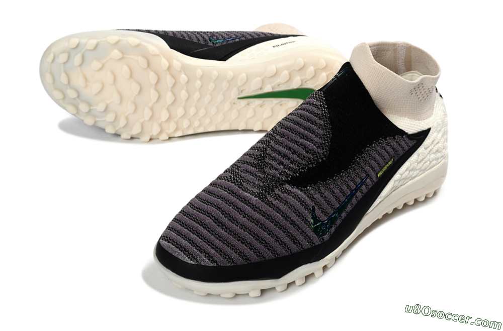 Nike Phantom 6 Elite High TF Artificial Turf Soccer Shoes - Black/Charcoal Grey/White 3
