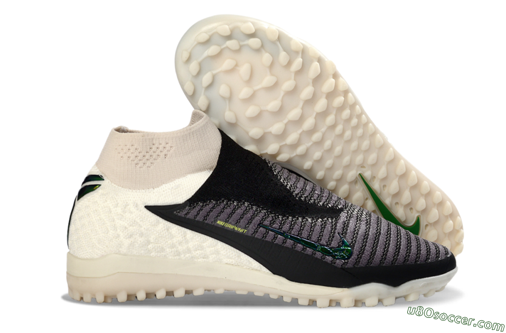 Nike Phantom 6 Elite High TF Artificial Turf Soccer Shoes - Black/Charcoal Grey/White 1