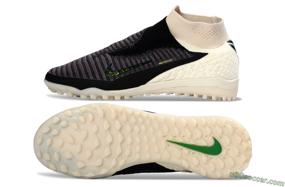 Nike Phantom 6 Elite High TF Artificial Turf Soccer Shoes - Black/Charcoal Grey/White 0