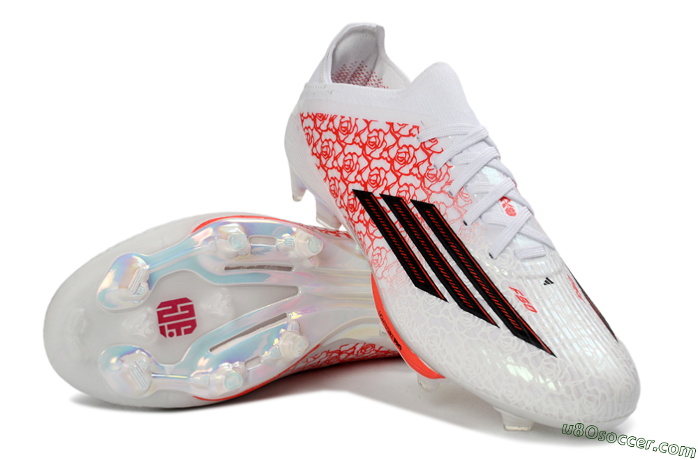 Adidas F50+ Elite Lightstrike Pro FG Firm Ground Soccer Cleats - White/Crimson Red/Black 4