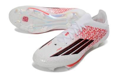 Adidas F50+ Elite Lightstrike Pro FG Firm Ground Soccer Cleats - White/Crimson Red/Black