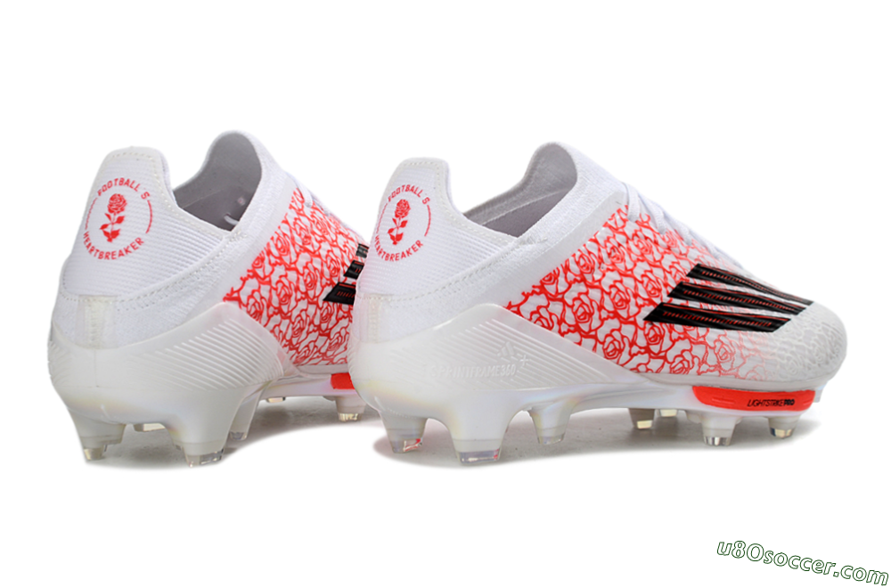Adidas F50+ Elite Lightstrike Pro FG Firm Ground Soccer Cleats - White/Crimson Red/Black 7