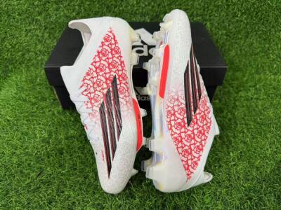 Adidas F50+ Elite Lightstrike Pro FG Firm Ground Soccer Cleats - White/Crimson Red/Black