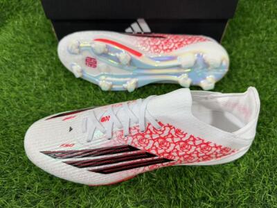 Adidas F50+ Elite Lightstrike Pro FG Firm Ground Soccer Cleats - White/Crimson Red/Black