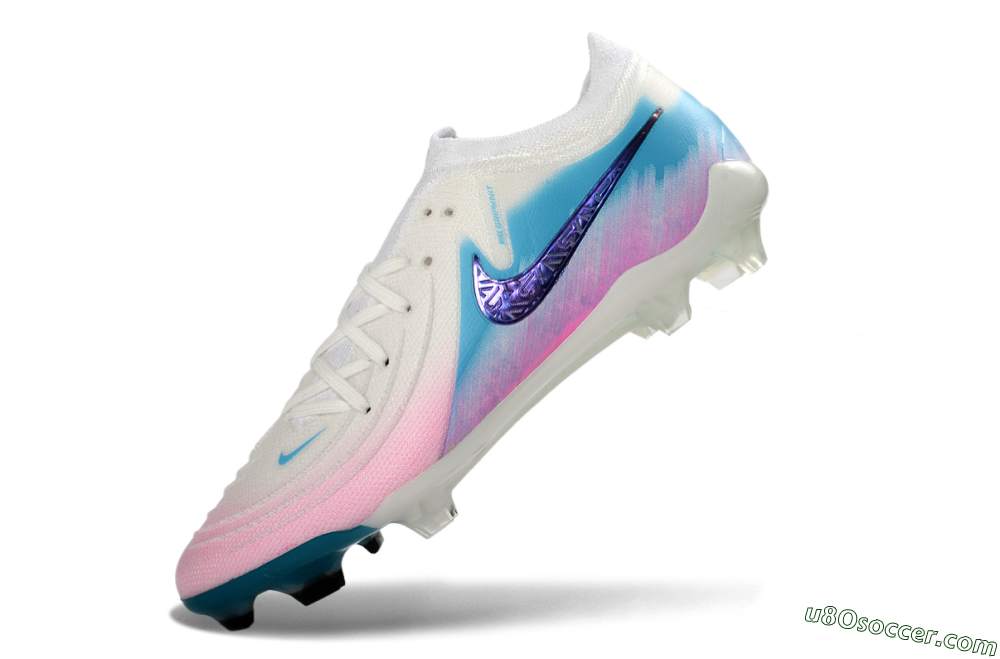 Nike Phantom GX 2 Elite FG Firm Ground Soccer Cleats - White/Aqua Sky/Pink Bliss 5