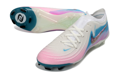 Nike Phantom GX 2 Elite FG Firm Ground Soccer Cleats - White/Aqua Sky/Pink Bliss