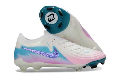 Nike Phantom GX 2 Elite FG Firm Ground Soccer Cleats - White/Aqua Sky/Pink Bliss