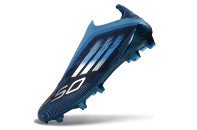 Adidas F50 Elite Laceless FG Firm Ground Soccer Cleats - Blue/Sky Blue/Navy Blue