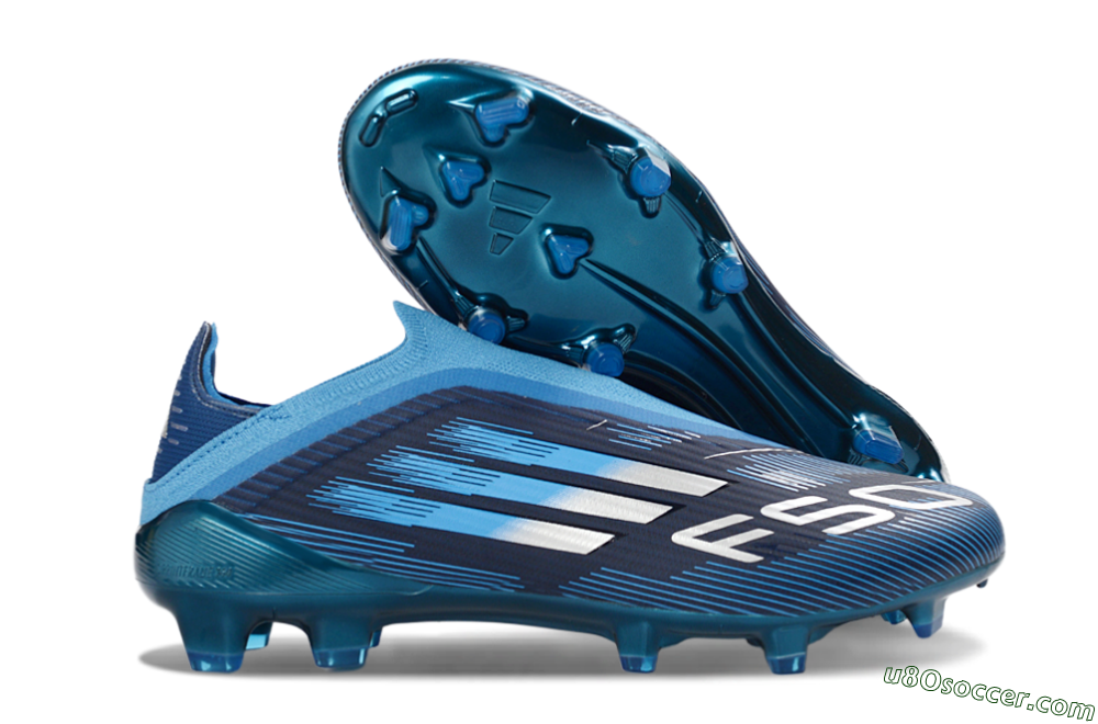 Adidas F50 Elite Laceless FG Firm Ground Soccer Cleats - Blue/Sky Blue/Navy Blue 1