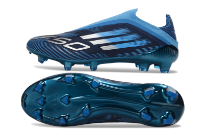 Adidas F50 Elite Laceless FG Firm Ground Soccer Cleats - Blue/Sky Blue/Navy Blue