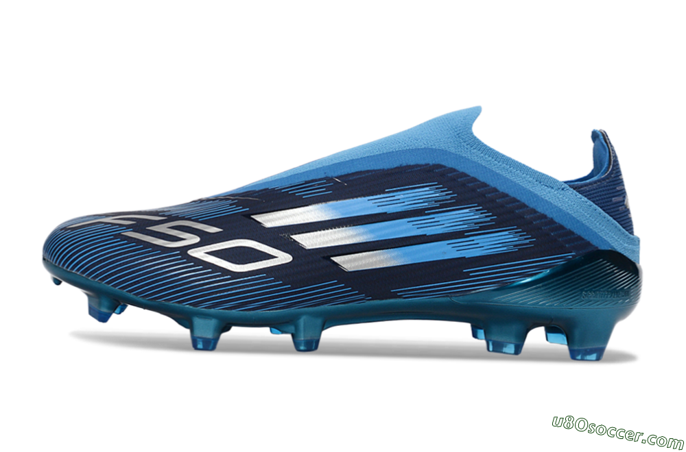 Adidas F50 Elite Laceless FG Firm Ground Soccer Cleats - Blue/Sky Blue/Navy Blue 2