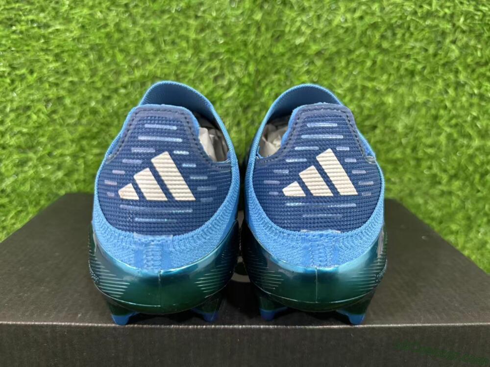 Adidas F50 Elite Laceless FG Firm Ground Soccer Cleats - Blue/Sky Blue/Navy Blue 9