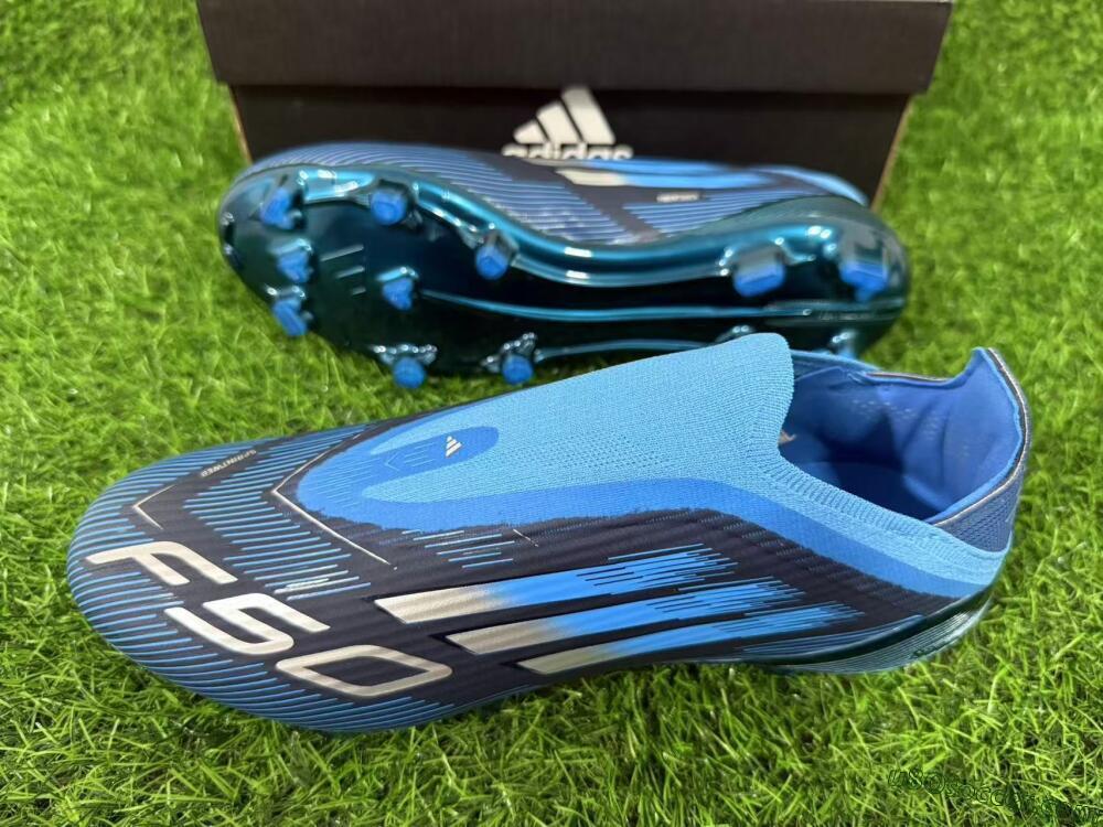 Adidas F50 Elite Laceless FG Firm Ground Soccer Cleats - Blue/Sky Blue/Navy Blue 11