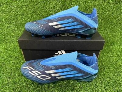 Adidas F50 Elite Laceless FG Firm Ground Soccer Cleats - Blue/Sky Blue/Navy Blue