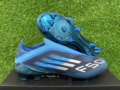 Adidas F50 Elite Laceless FG Firm Ground Soccer Cleats - Blue/Sky Blue/Navy Blue