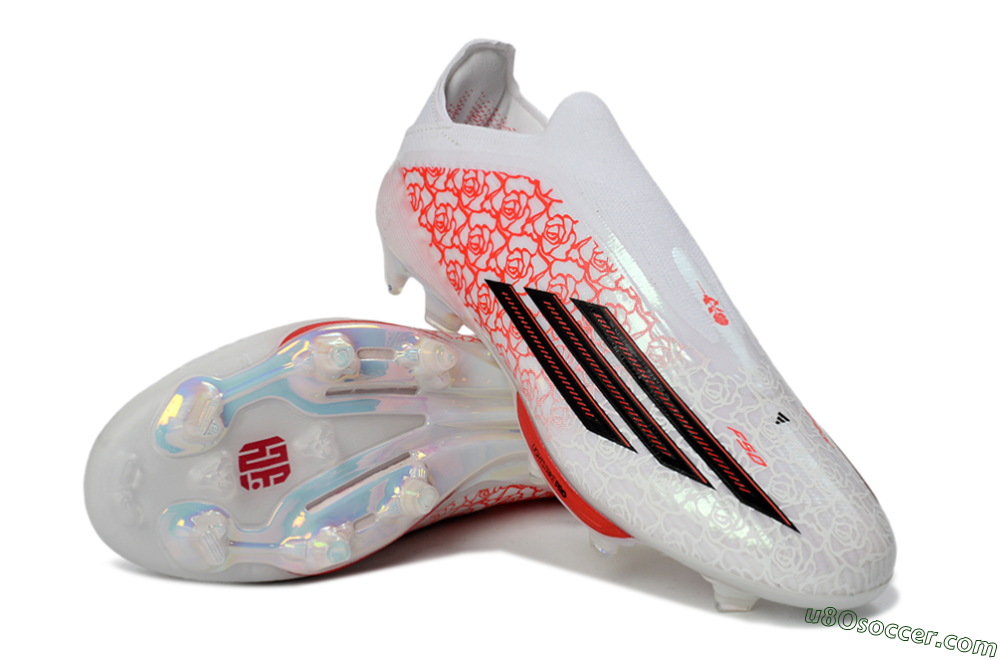 Adidas F50+ Elite Lightstrike Pro Laceless FG Firm Ground Soccer Cleats - White/Scarlet Glow/Black Burst 4