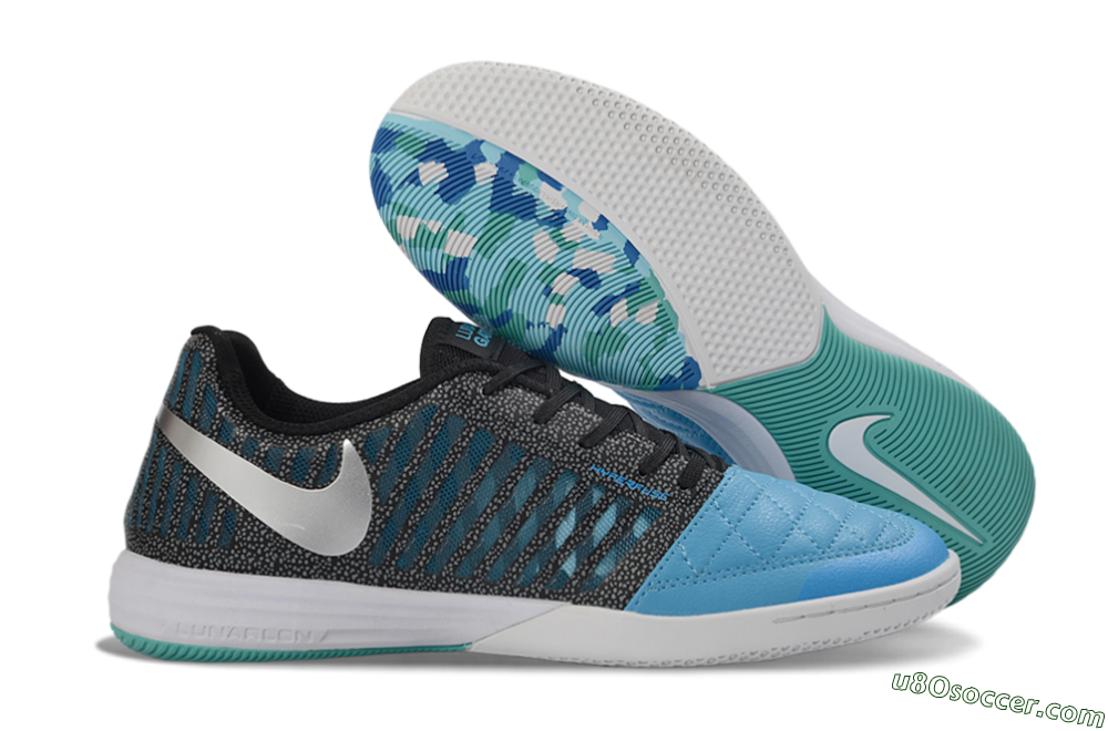 Nike Lunar Gato 2 IC Indoor & Futsal Soccer Shoes - Blue/Aqua Blue/Black Metallic 1