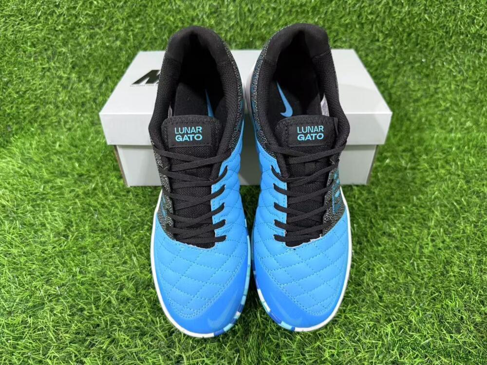 Nike Lunar Gato 2 IC Indoor & Futsal Soccer Shoes - Blue/Aqua Blue/Black Metallic