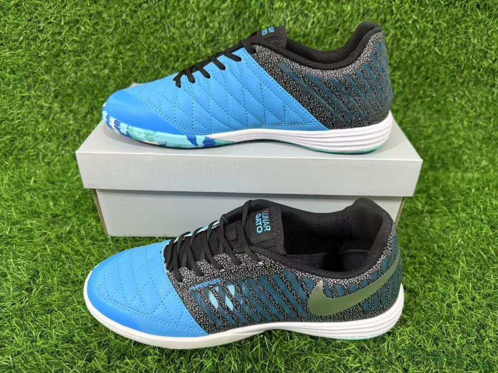 Nike Lunar Gato 2 IC Indoor & Futsal Soccer Shoes - Blue/Aqua Blue/Black Metallic