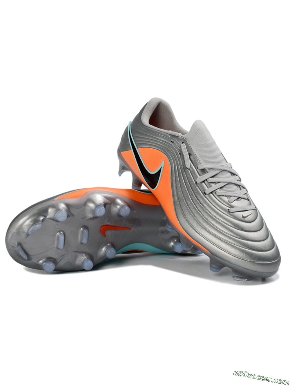 Nike Tiempo Legend 11 Elite FG Firm Ground Soccer Cleats - Gray/Vivid Orange/Mint Blue 3