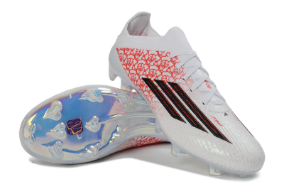 Adidas F50 Elite Laceless FG Firm Ground Soccer Cleats - White/Crimson Petals/Crystal Sole