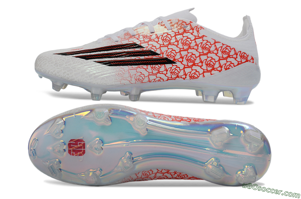 Adidas F50 Elite FG Firm Ground Soccer Cleats - White/Fiery Coral/Black 0