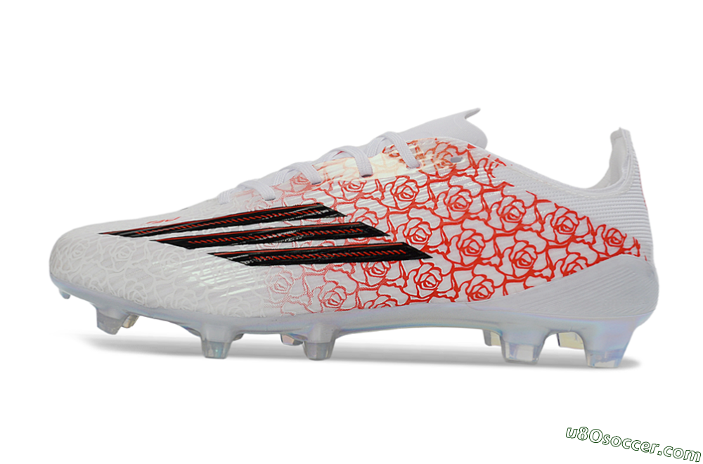 Adidas F50 Elite FG Firm Ground Soccer Cleats - White/Fiery Coral/Black 2