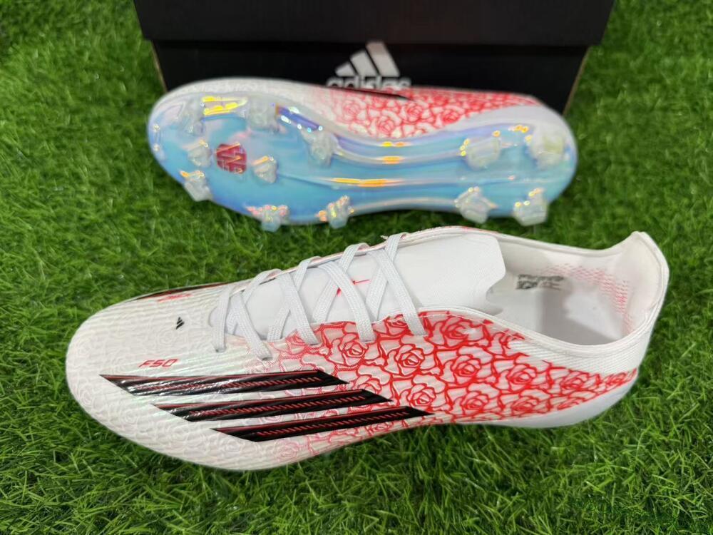 Adidas F50 Elite FG Firm Ground Soccer Cleats - White/Fiery Coral/Black