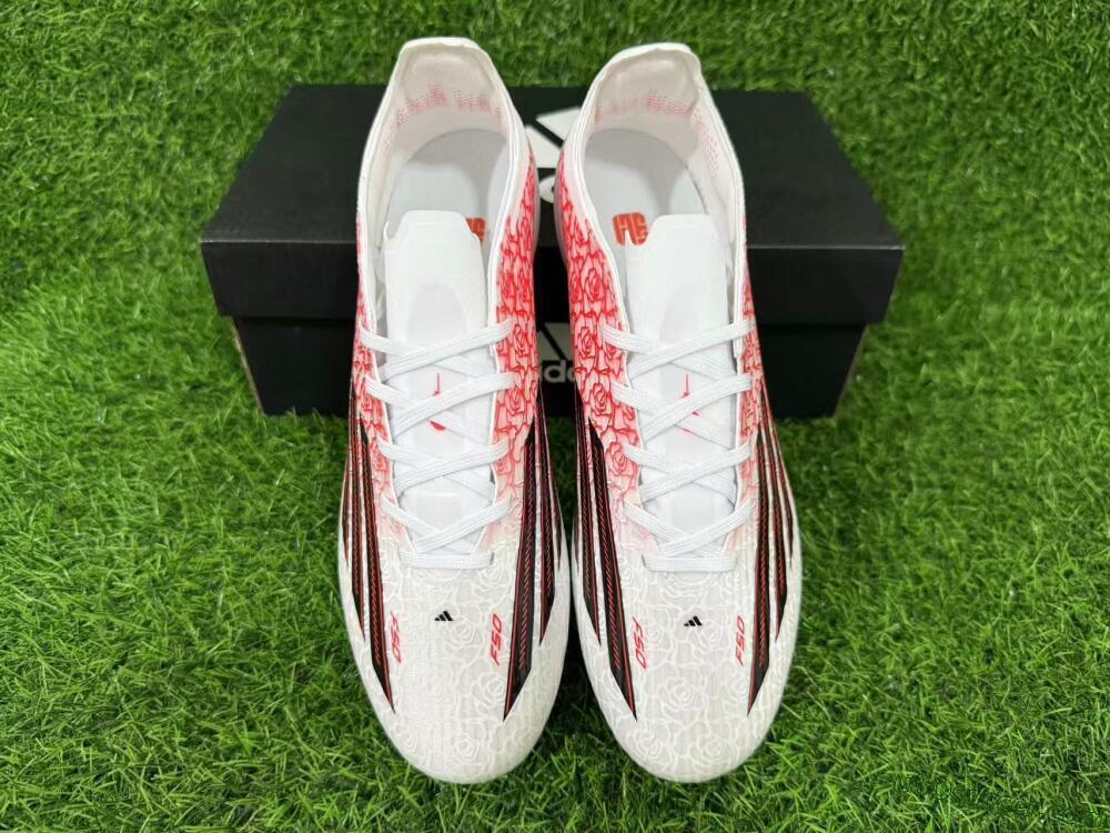 Adidas F50 Elite FG Firm Ground Soccer Cleats - White/Fiery Coral/Black