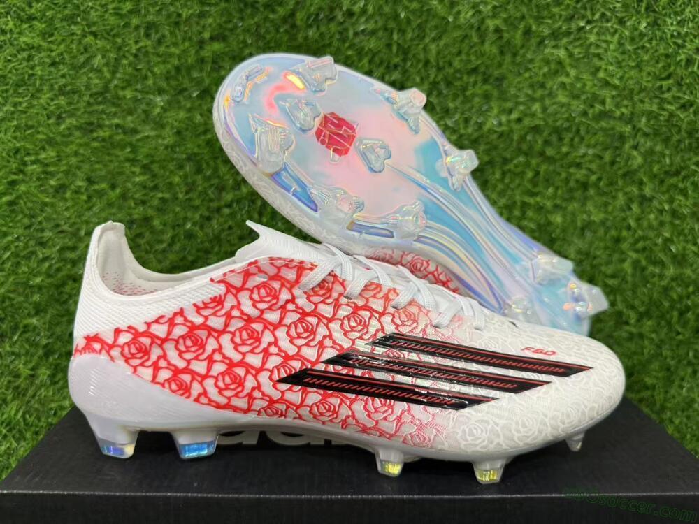 Adidas F50 Elite FG Firm Ground Soccer Cleats - White/Fiery Coral/Black