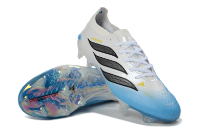 Adidas Predator 26 Elite FG Firm Ground Soccer Cleats - Blue/Sky Blue/Iridescent White
