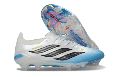 Adidas Predator 26 Elite FG Firm Ground Soccer Cleats - Blue/Sky Blue/Iridescent White