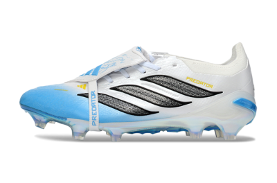 Adidas Predator 26 Elite Fold-Over Tongue FG Firm Ground Soccer Cleats - Blue/Sky Blue/Iridescent White