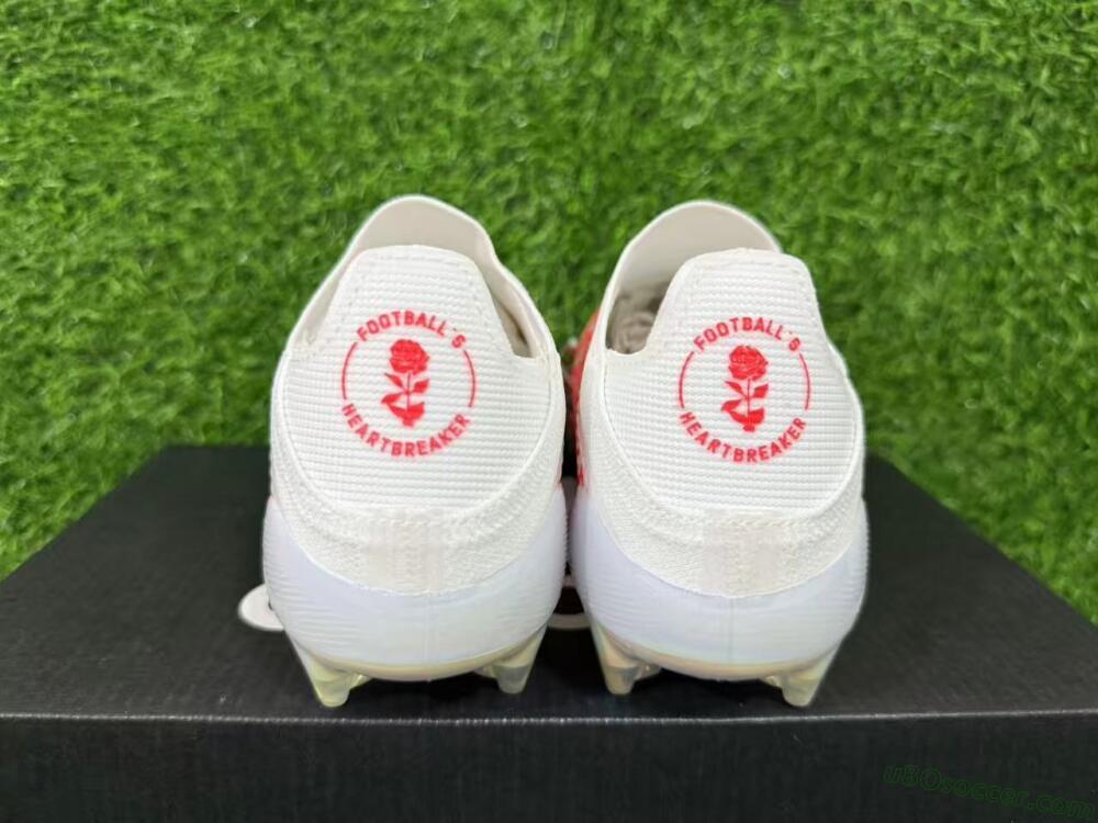 Adidas F50 Elite Laceless FG Firm Ground Soccer Cleats - White/Crimson Rose/Iridescent