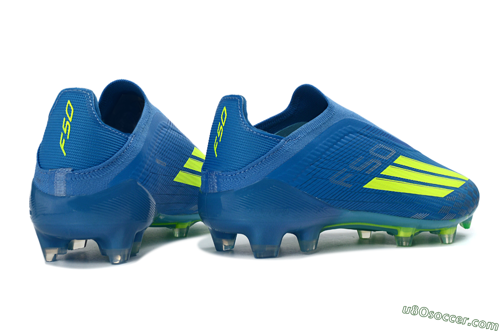 Adidas F50 Elite Laceless FG Firm Ground Soccer Cleats - Blue/Luminous Green/Electric Blue 7