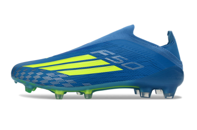 Adidas F50 Elite Laceless FG Firm Ground Soccer Cleats - Blue/Luminous Green/Electric Blue