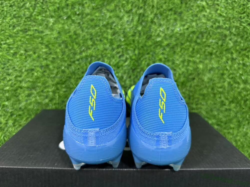 Adidas F50 Elite Laceless FG Firm Ground Soccer Cleats - Blue/Luminous Green/Electric Blue