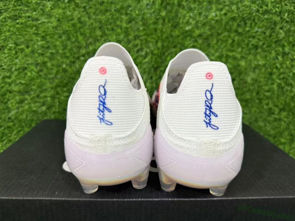 Adidas F50 Elite Laceless AG Artificial Grass Soccer Cleats - White/Electric Red/Icy Blue