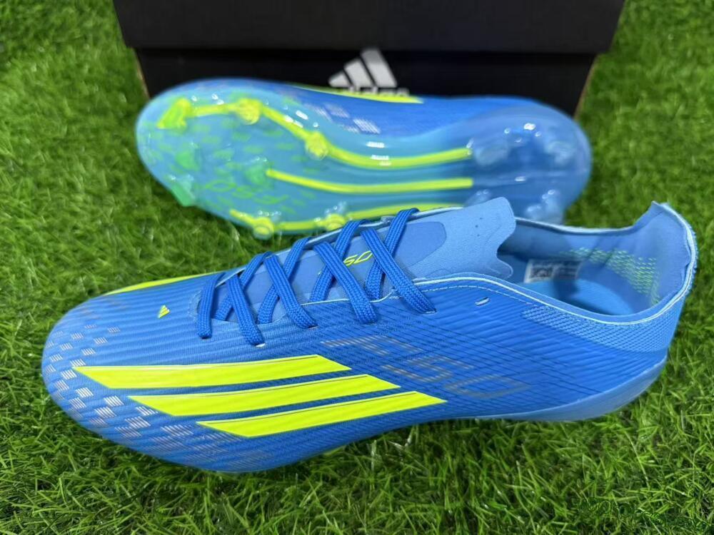 Adidas F50 Elite FG Firm Ground Soccer Cleats - Blue/Lime Green/Neo Blue