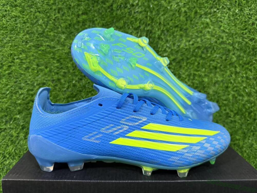 Adidas F50 Elite FG Firm Ground Soccer Cleats - Blue/Lime Green/Neo Blue