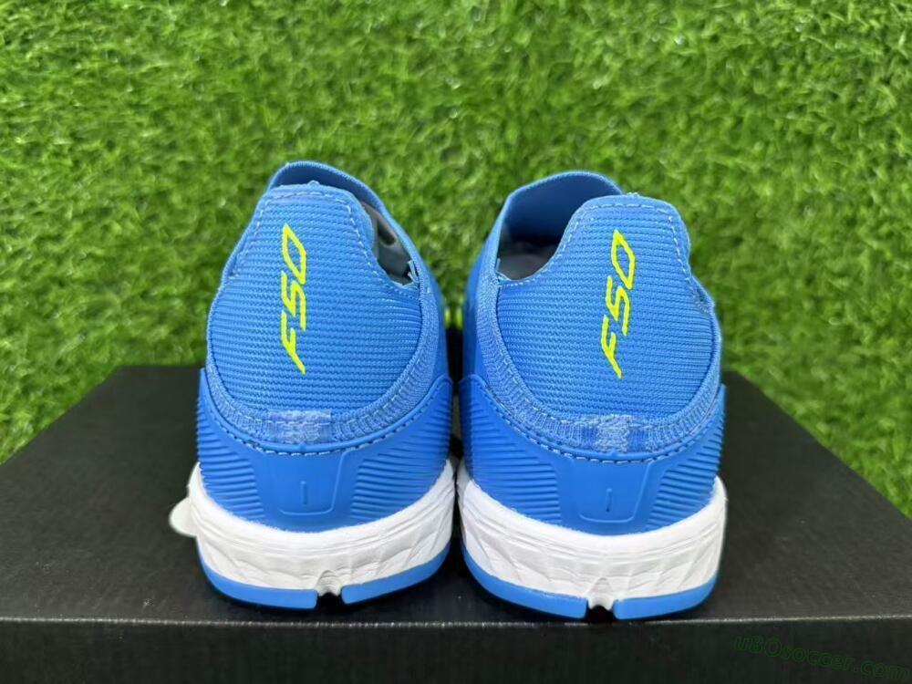 Adidas F50 Elite Laceless TF Artificial Turf Soccer Shoes - Blue/Luminous Green/White